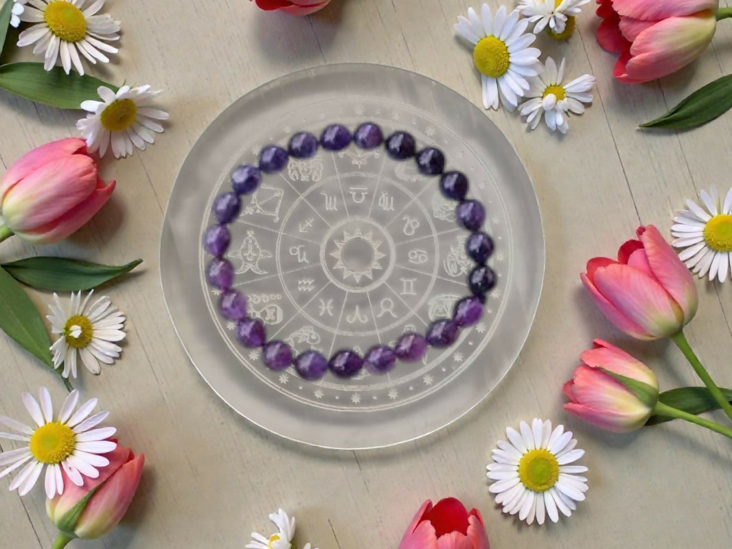 Onearth Certified Amethyst Natural Crystal Bracelet (certified)