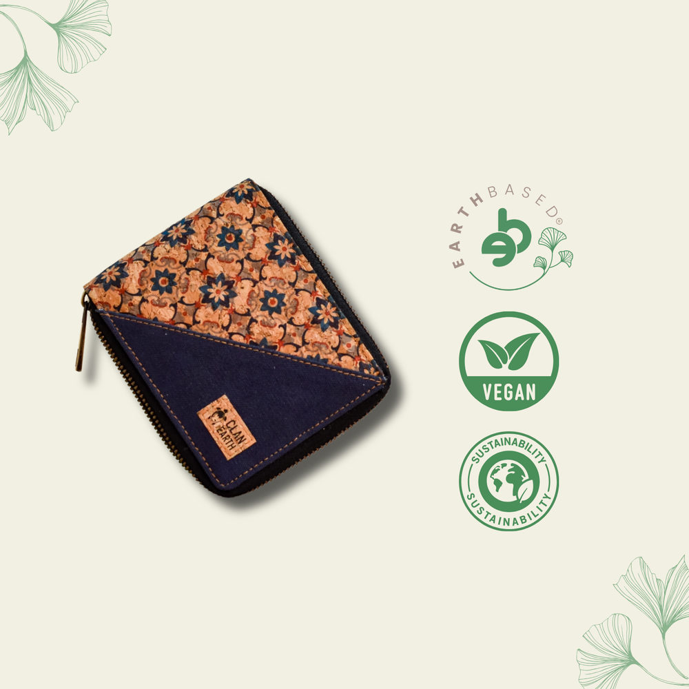 Printed Kiwi Zip Cork Wallet | Clan Earth - EarthBased