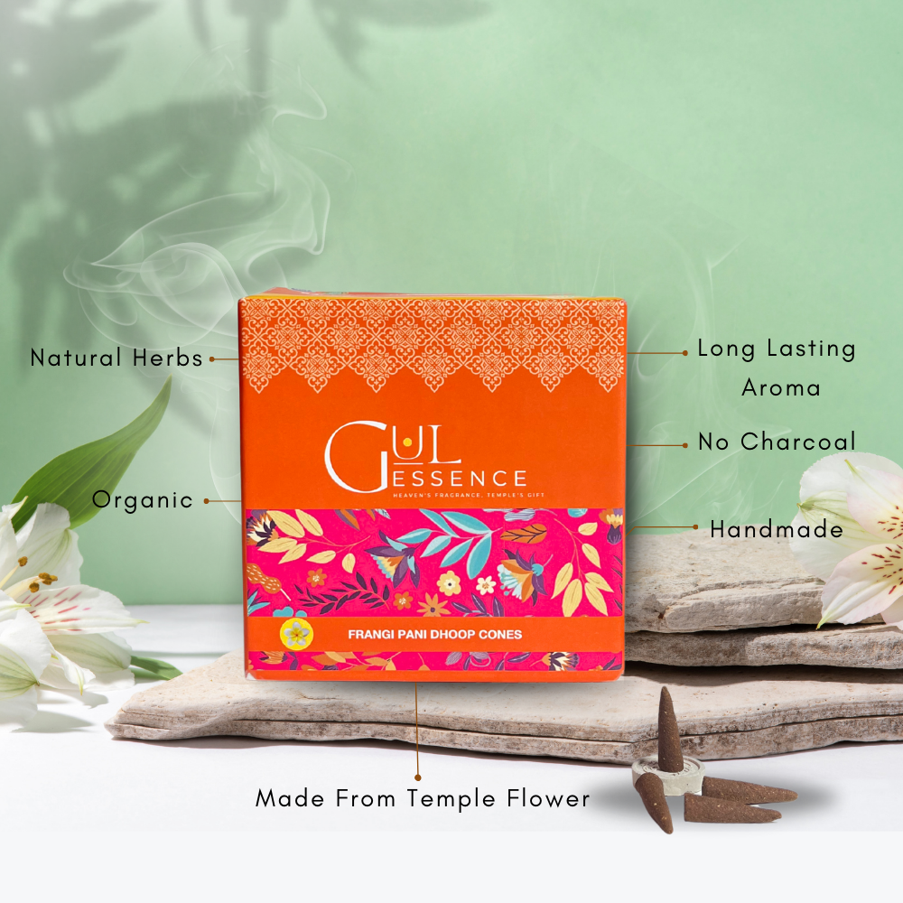 Firangipani Dhoop Cones | Made from Temple Flower | Gulessence - EarthBased