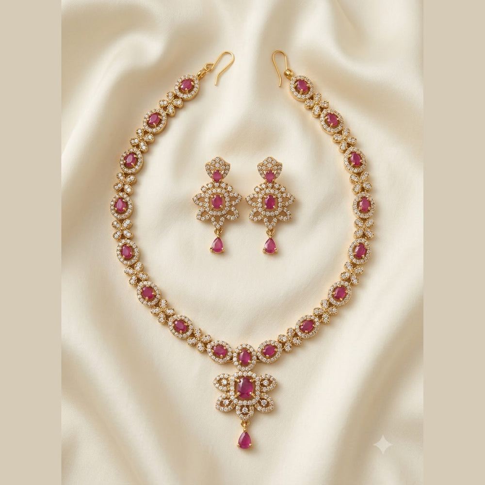 Ruby Sparkle Necklace Set - view 2