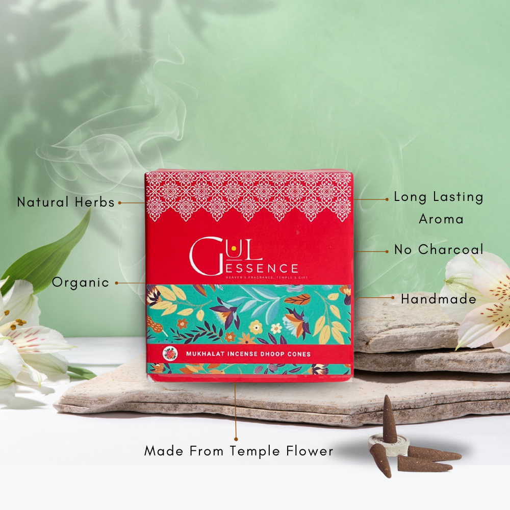 Mukhallat Dhoop Cones | Made from Temple Flower | Gulessence - EarthBased