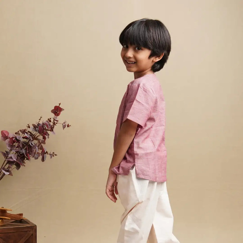 Kurta Shirt' - Boys' Cotton Shirt - EarthBased