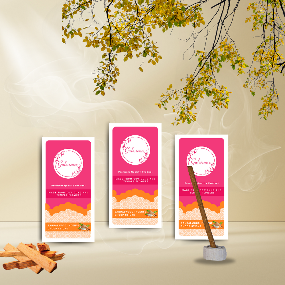 Sandalwood Dhoop Sticks | Bamboo less Dhoop Sticks | Gulessence - Gulessence