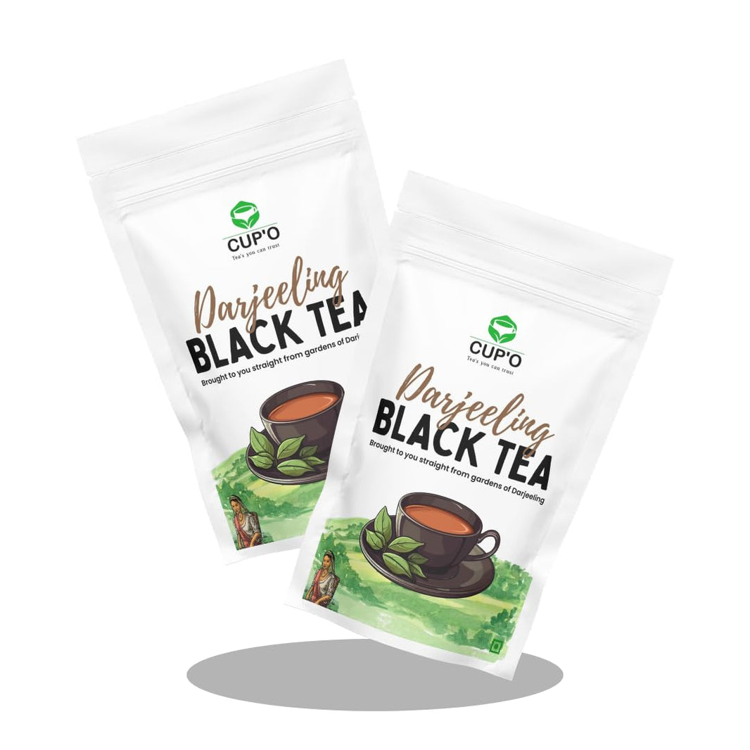 CUP'O Darjeeling whole leaf black tea, pack of 2 x 100g pouches