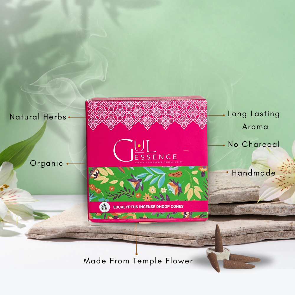 Eucalyptus Dhoop Cones | Made from Temple Flower | Gulessence - EarthBased