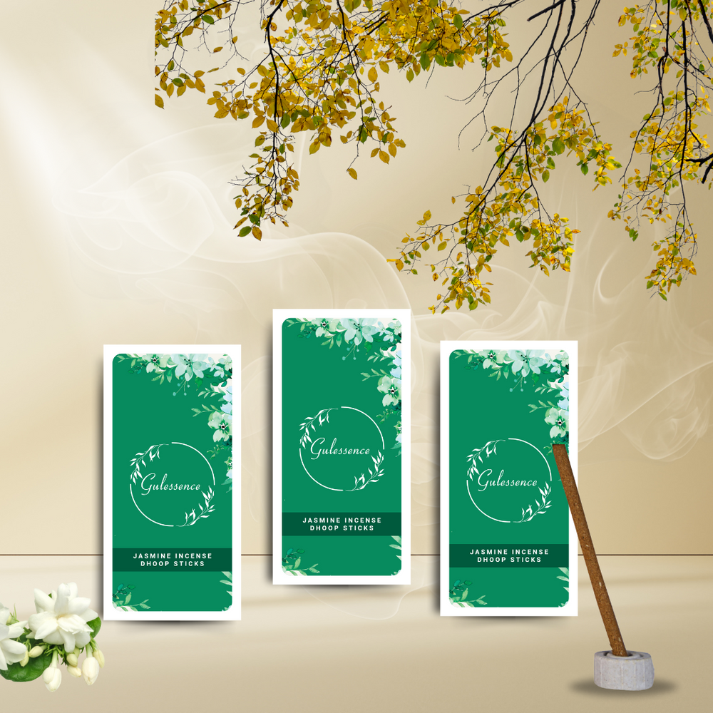 Jasmine Bamboo Less Dhoop Sticks | Made from Temple Flower | Gulessence - EarthBased