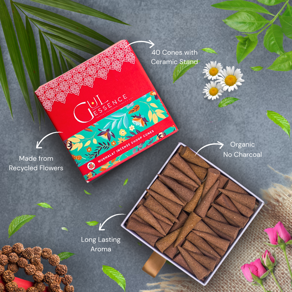 Mukhallat Dhoop Cones | Made from Temple Flower | Gulessence - EarthBased