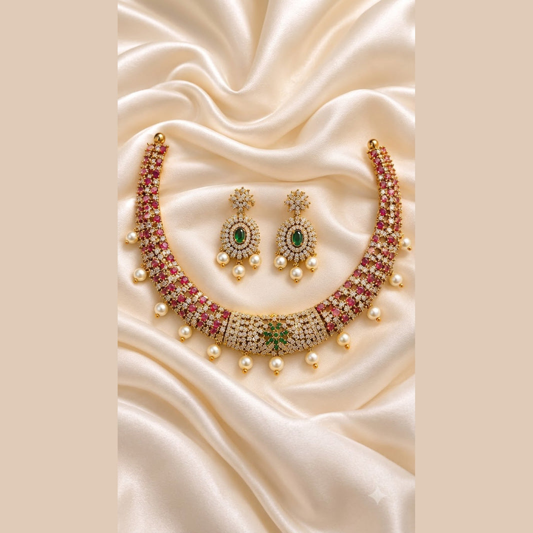 Ruby Pearl Choker Set