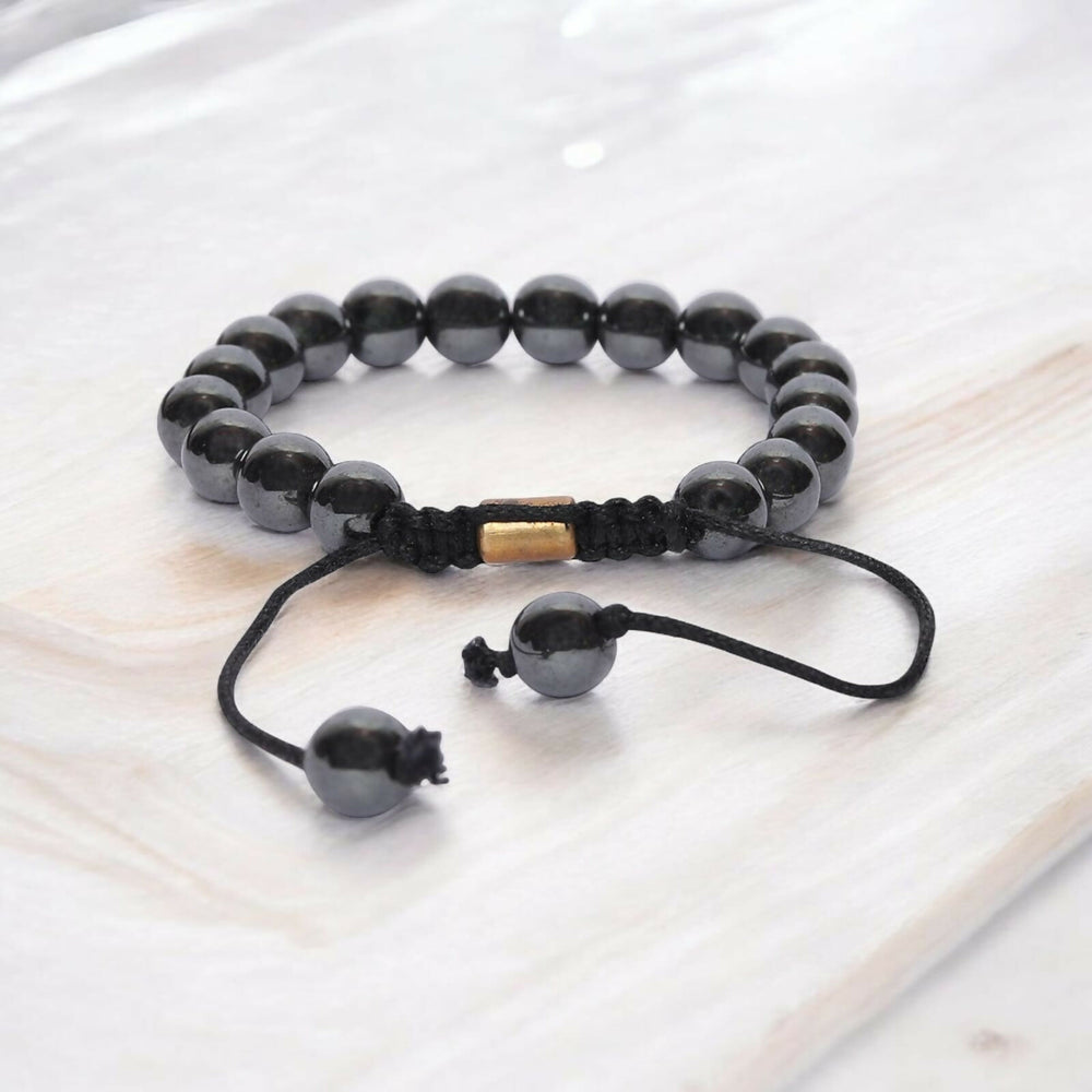 Real Hematite Healing Bracelet For Strong Mind, Grounded personality And Improved Health - EarthBased