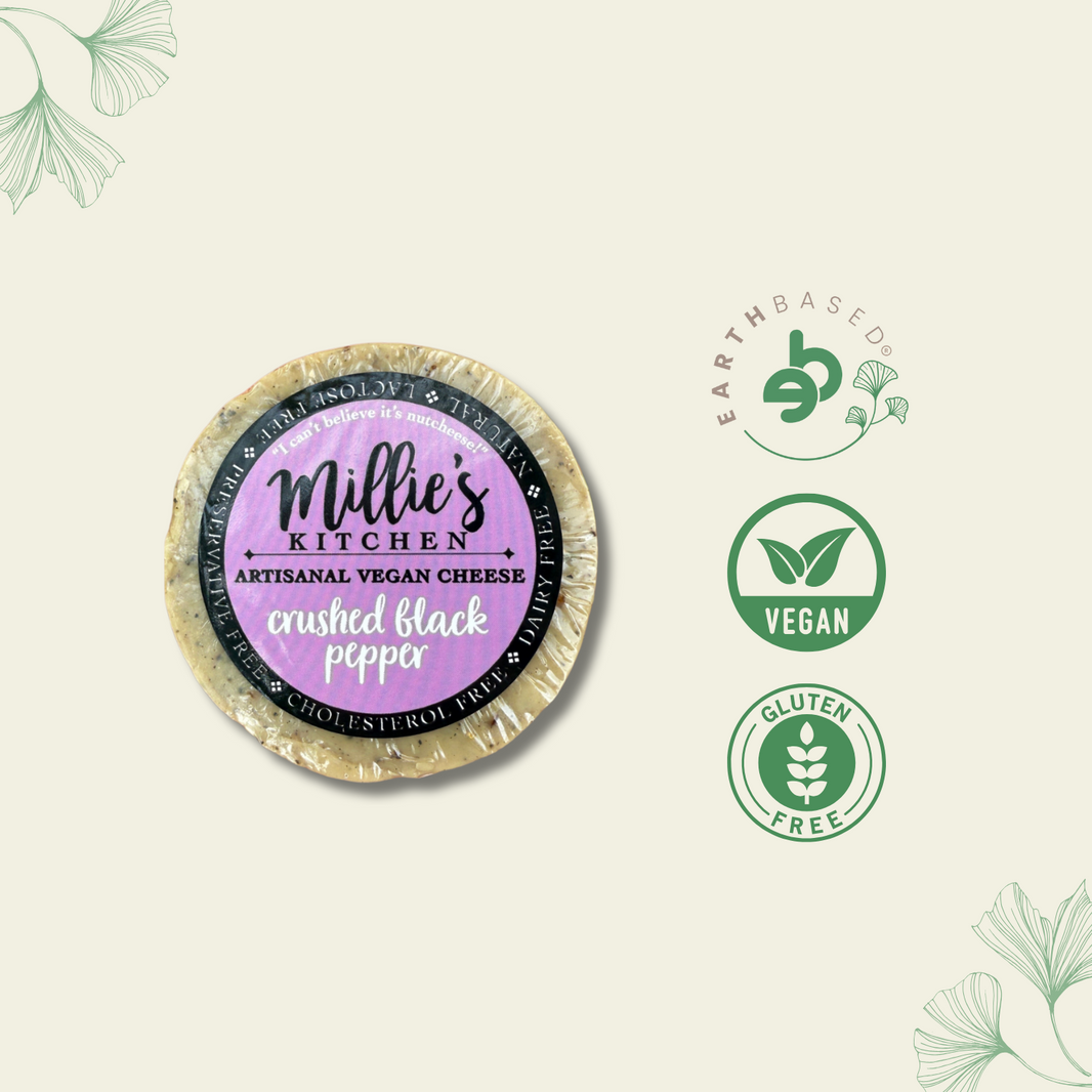 Crushed Pepper Wheel | Millie's Vegan Cheese - EarthBased