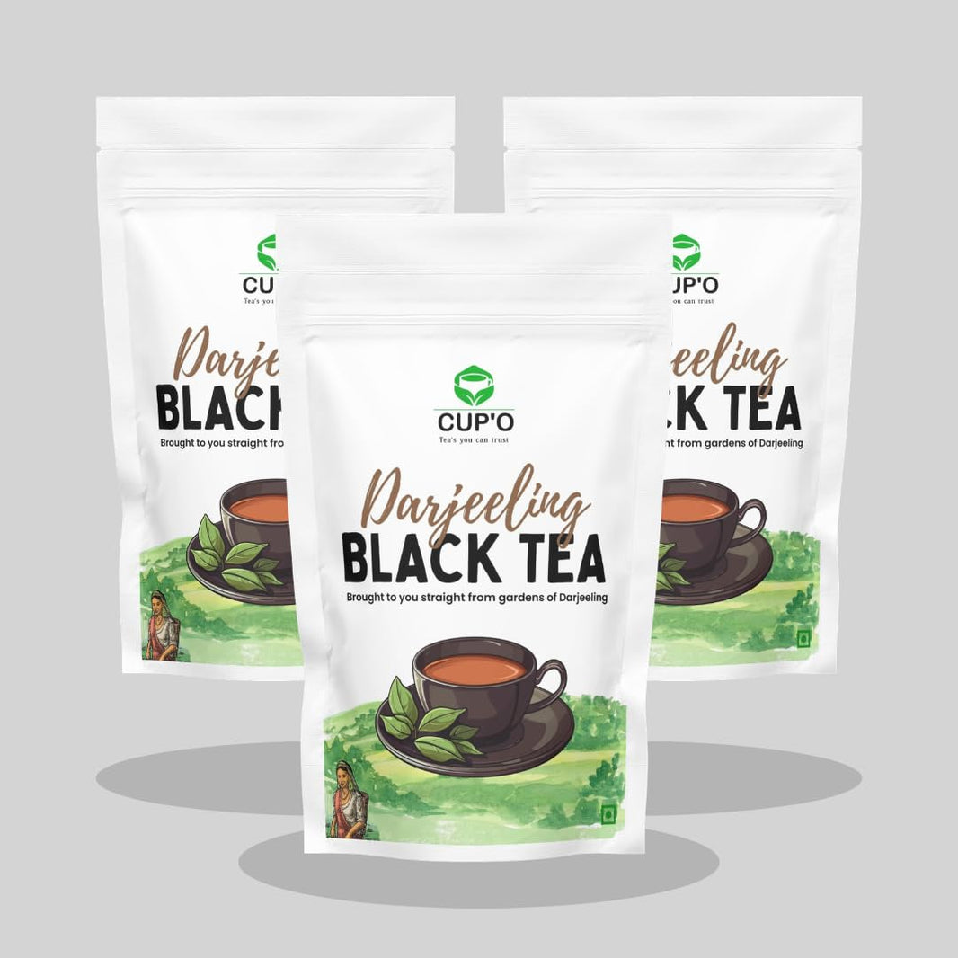 CUP'O Darjeeling green tea family pack, 3 x 100g whole leaf pouches