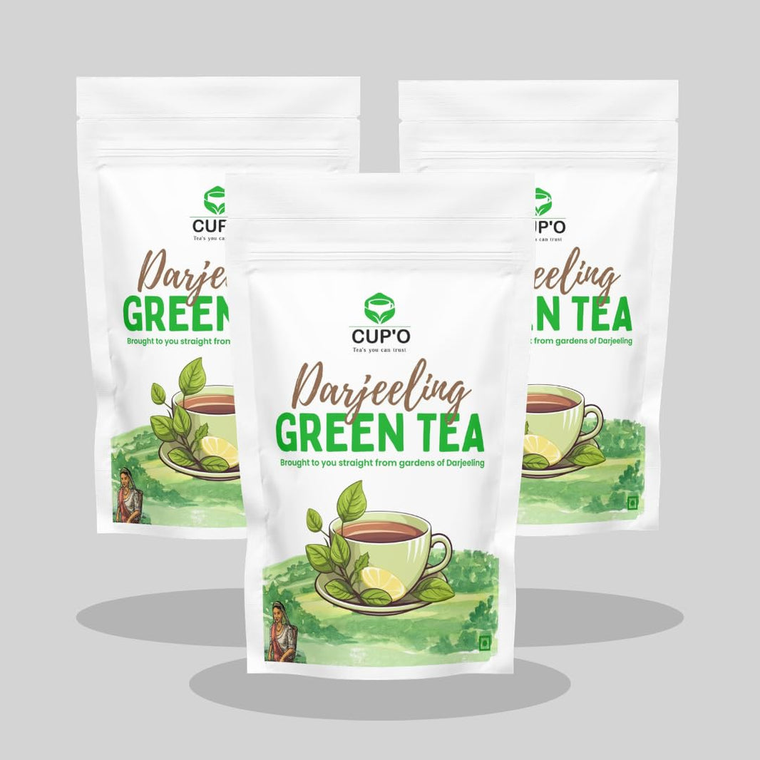 CUP'O Darjeeling green tea family pack 100g pouches