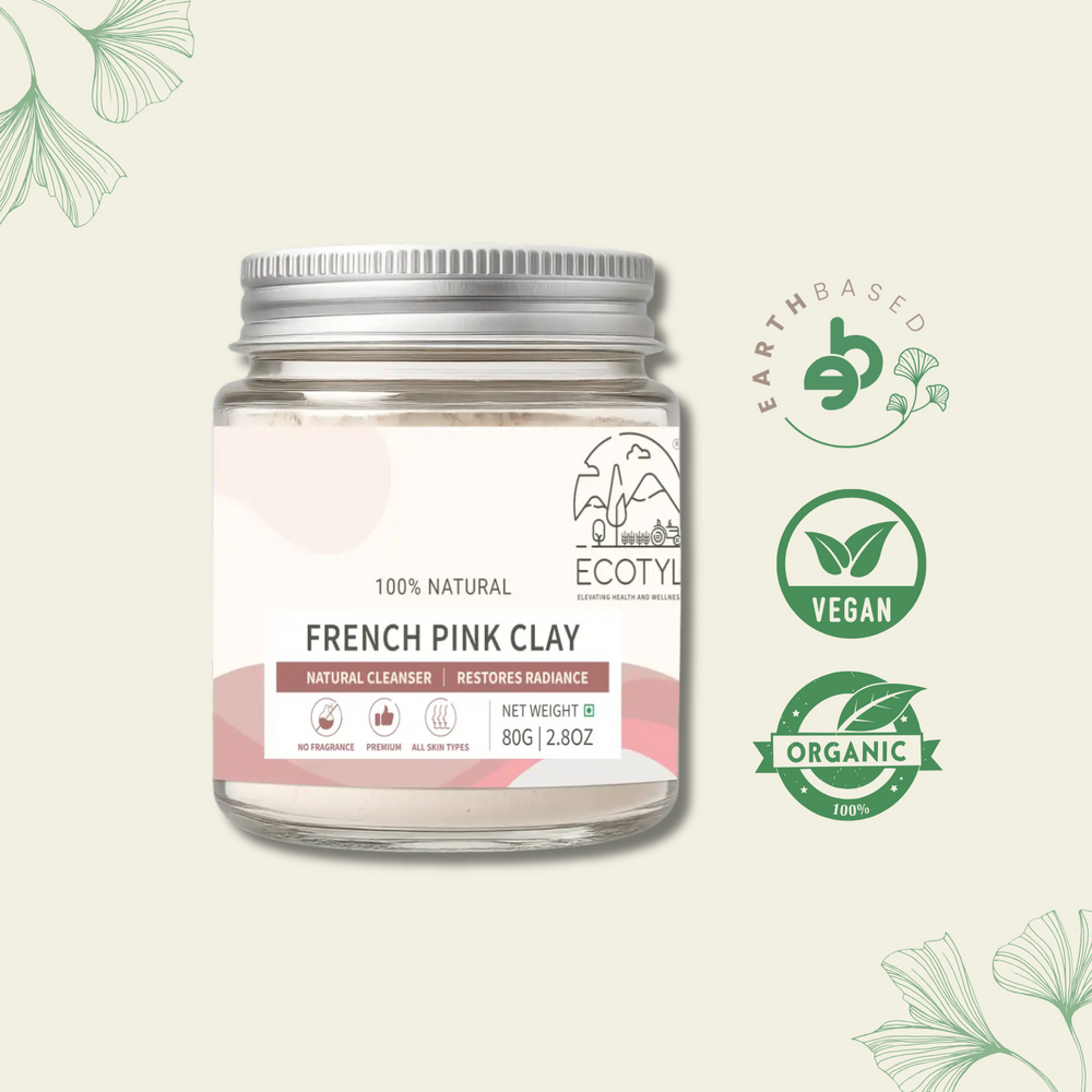 Ecotyl French Pink Clay | Gentle Detox Clay | Skin Brightening | 80g - EarthBased