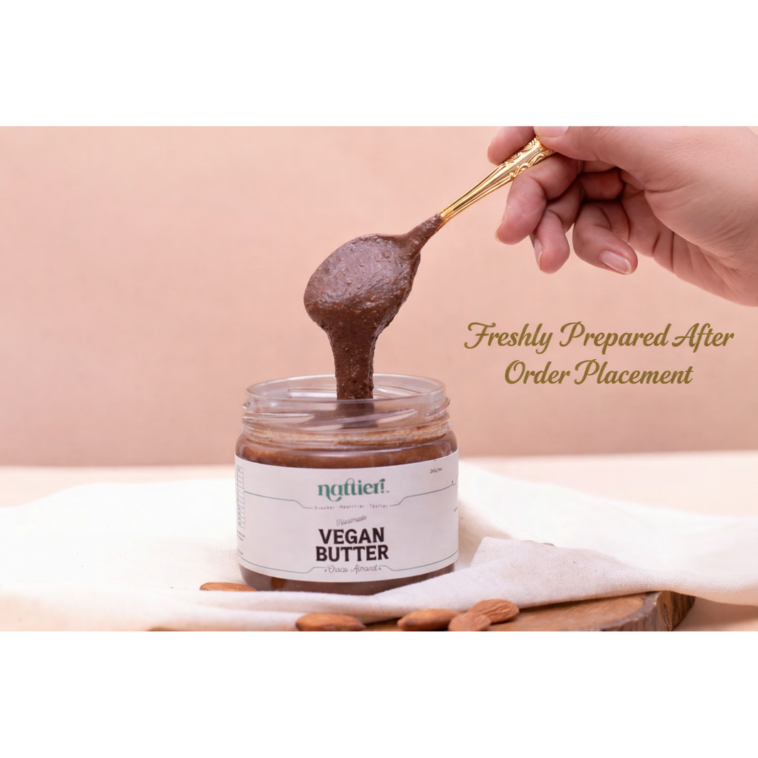 Handmade Chocolate Almond Butter by Nattier by Natasha, vegan spread