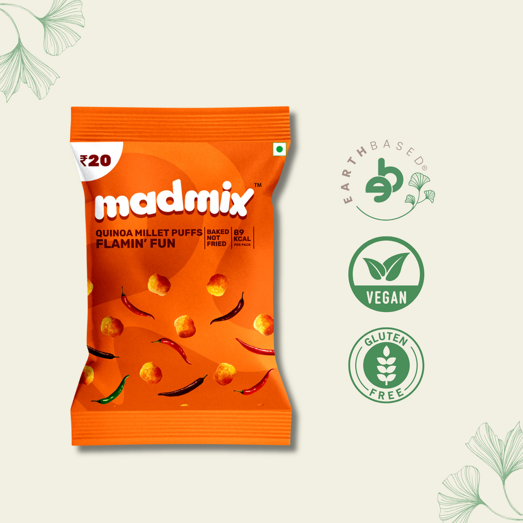 Quinoa Millet Puffs Flamin Fun Pack of 10 - EarthBased