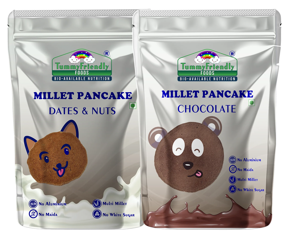 TummyFriendly Foods Millet Pancake Mix - Chocolate, Dates, Nuts. HealthyBreakfast. 2 Packs 150g Each Cocoa Powder (2 x 150 g) - EarthBased