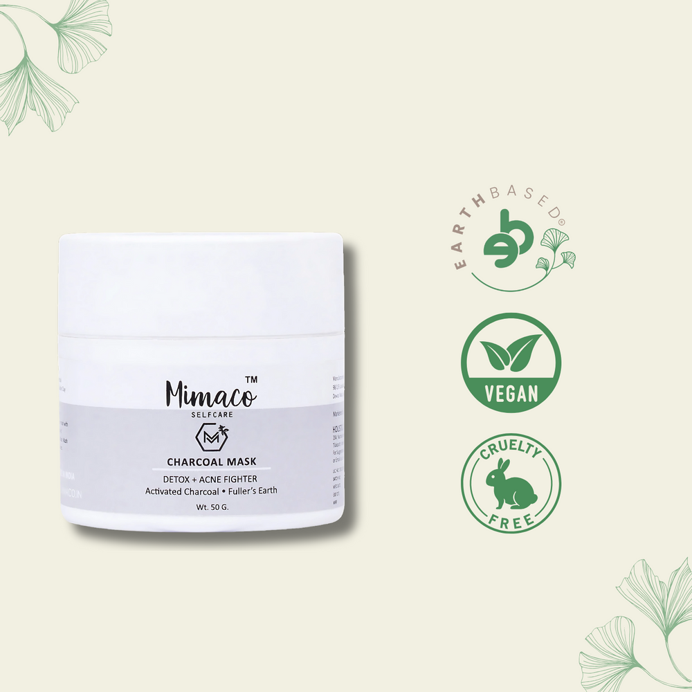 CHARCOAL FACE MASK - Skin Detoxifier & Acne Fighter with Activated charcoal and kaolin clay - EarthBased