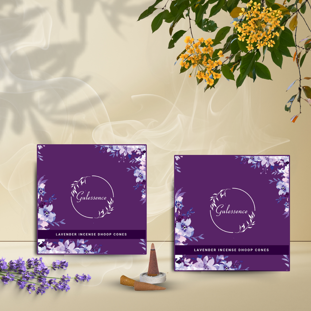 Lavender Dhoop Cones | Made from Temple Flower | Gulessence - Gulessence