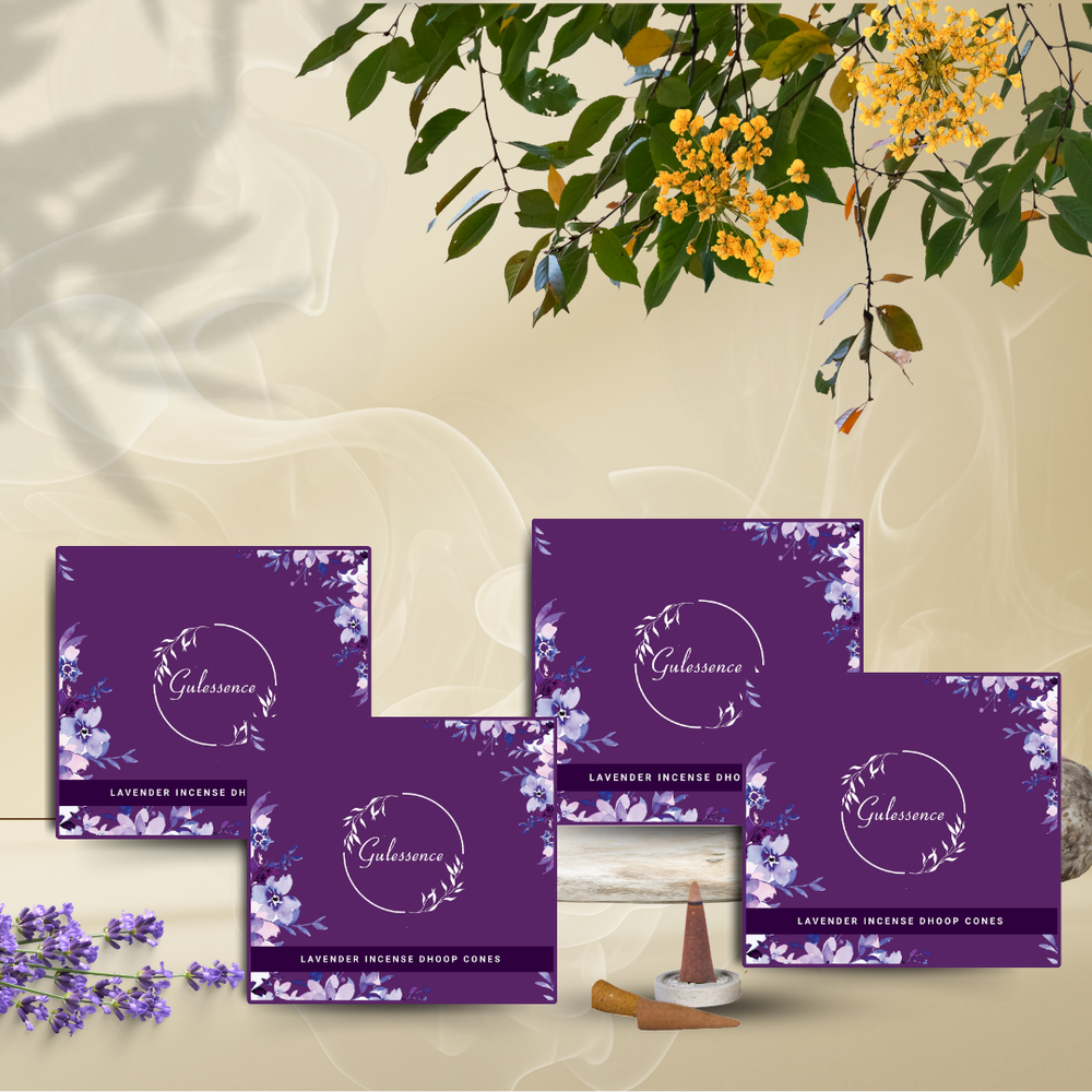 Lavender Dhoop Cones | Made from Temple Flower | Gulessence - Gulessence