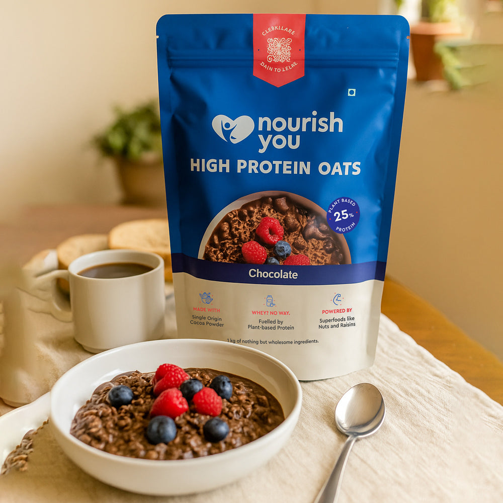 Nourish You 25% High Protein Chocolate Oats 1Kg - EarthBased