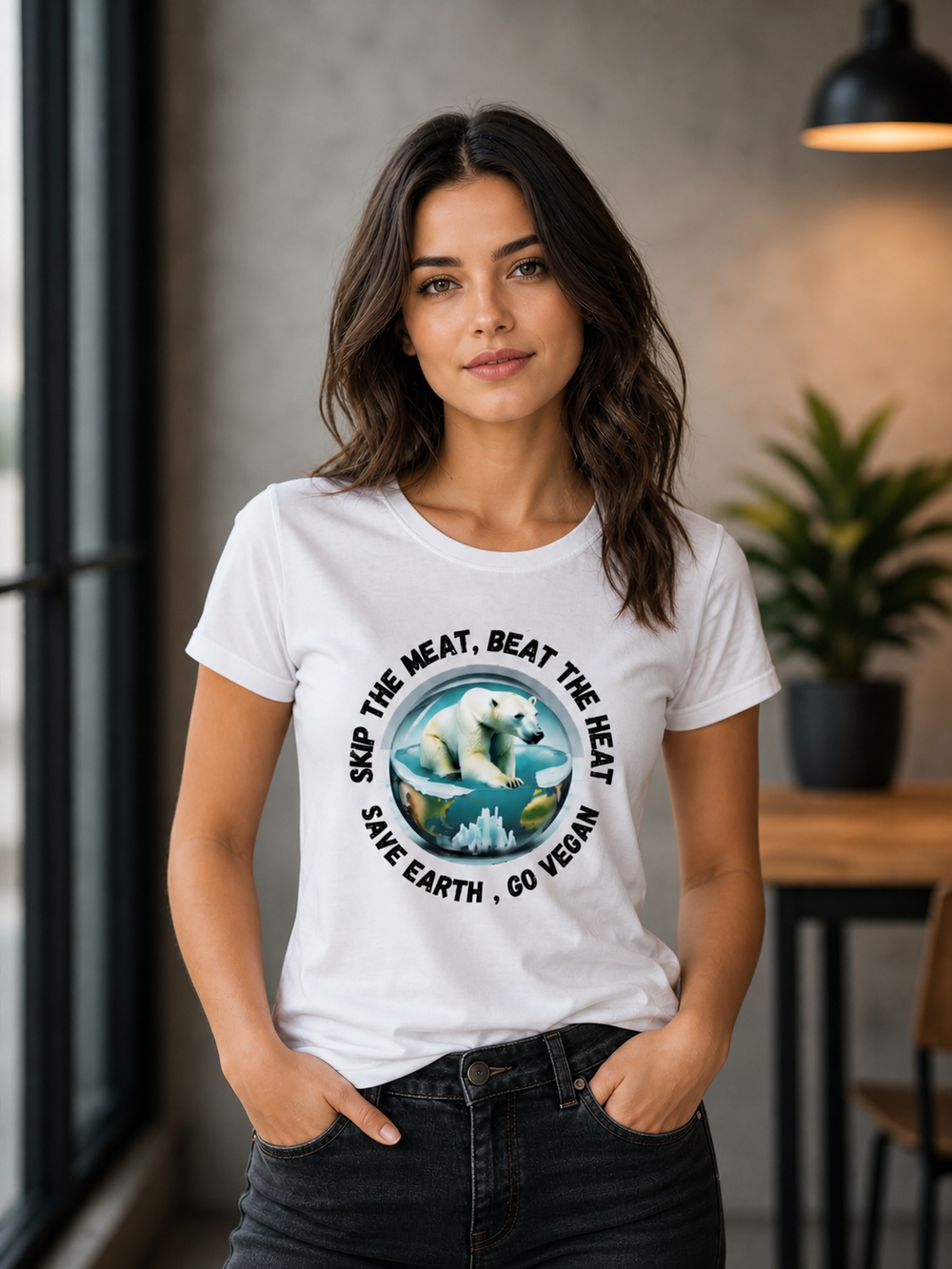 Skip the meat, beat the heat - T-shirt — Earthbased, view 2