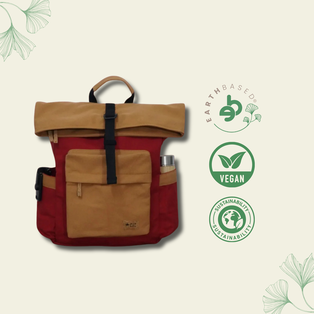 Armadillo Backpack - Red & Brown | Clan Earth - EarthBased