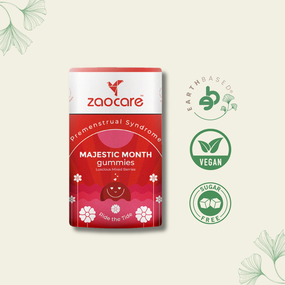 Zaocare Majestic Month Gummies For Premenstrual Syndrome & Period Pain Relief | No Side Effects - EarthBased