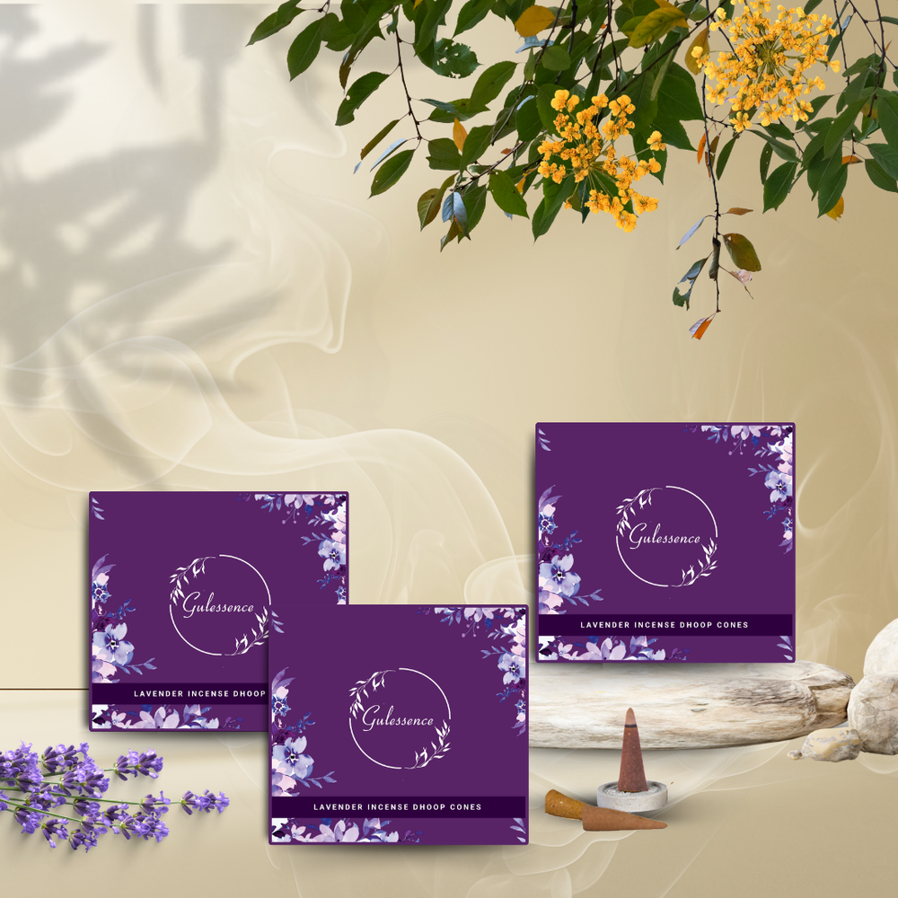 Lavender Dhoop Cones | Made from Temple Flower | Gulessence - Gulessence