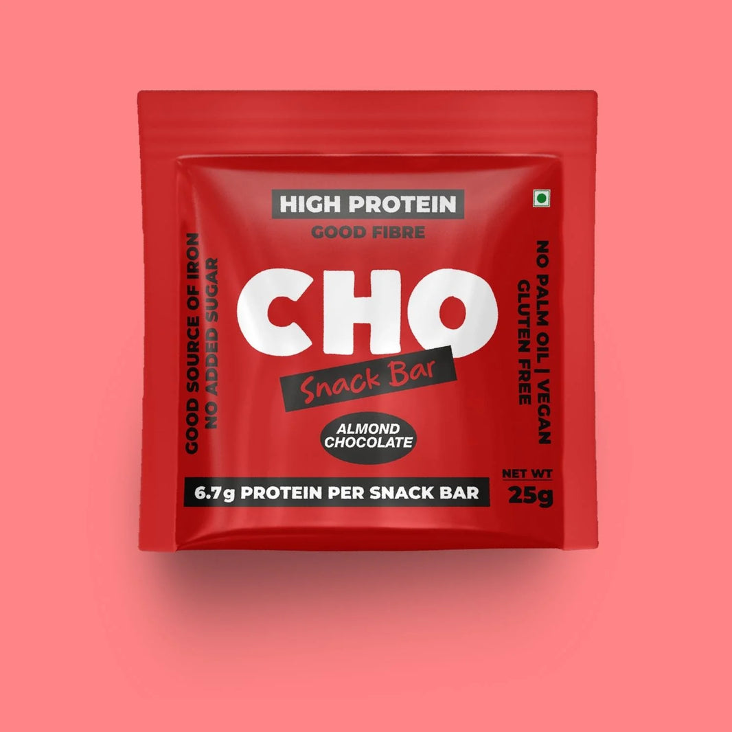 Aaj Pakao - CHO Almond Chocolate Protein Snack Bars | Pack of 6 | Daily Nutrition & Sustained Energy Bars | All Natural, No Added Sugar, No Preservatives | 150g Vegan product - EarthBased