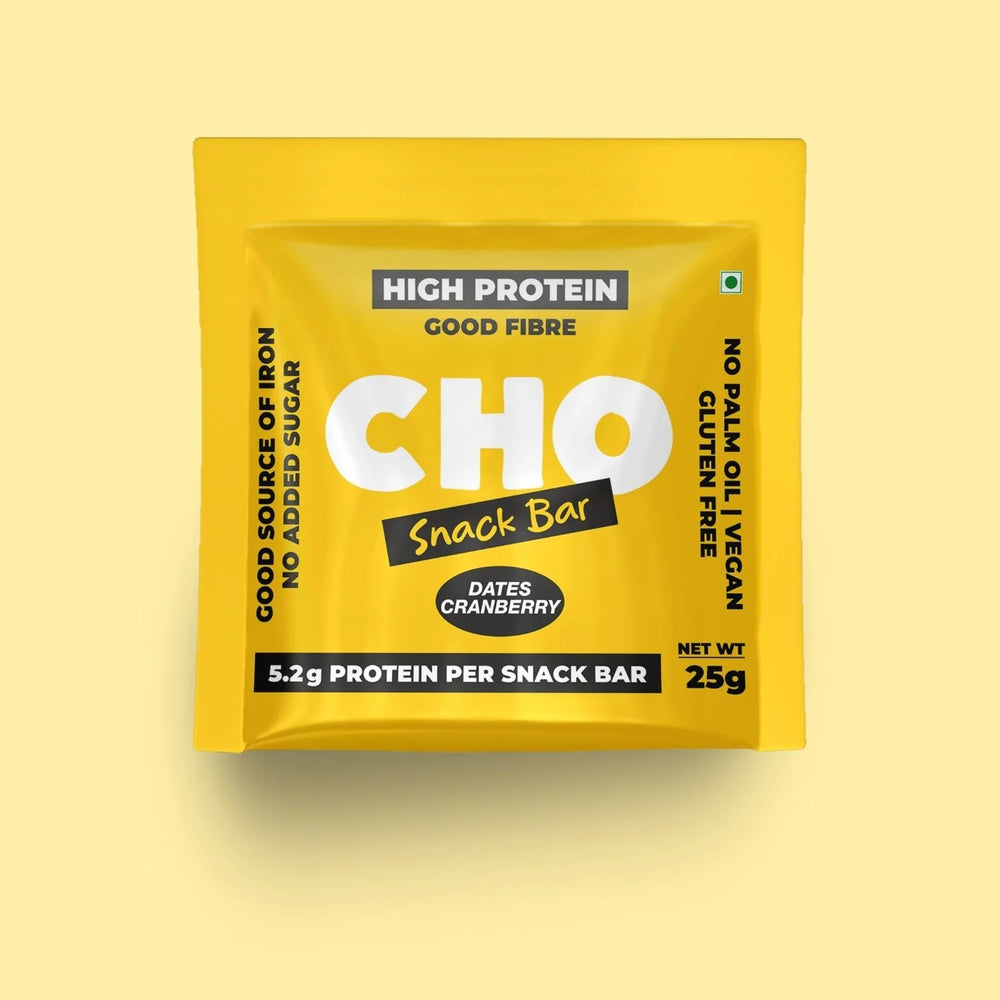 Aaj Pakao - CHO Dates Cranberry Protein Snack Bar, Pack of 6 - EarthBased