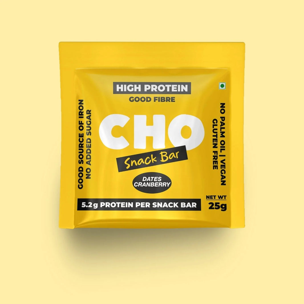 Aaj Pakao - CHO Dates Cranberry Protein Snack Bar, Pack of 6 - EarthBased