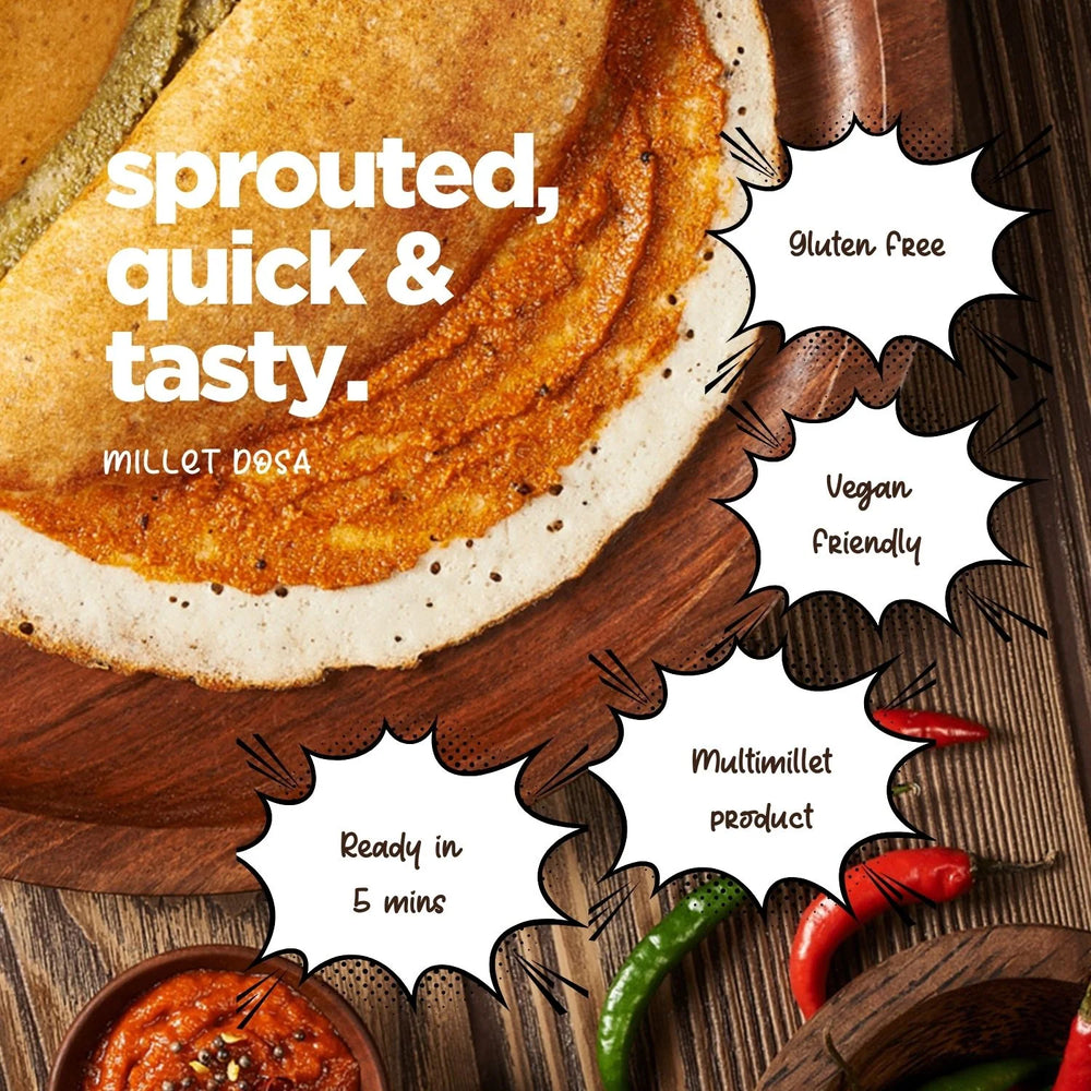 Aaj Pakao - Instant Millet Dosa Mix Flour | 200gms | 100% Natural, No Preservatives | 1 Pack - EarthBased