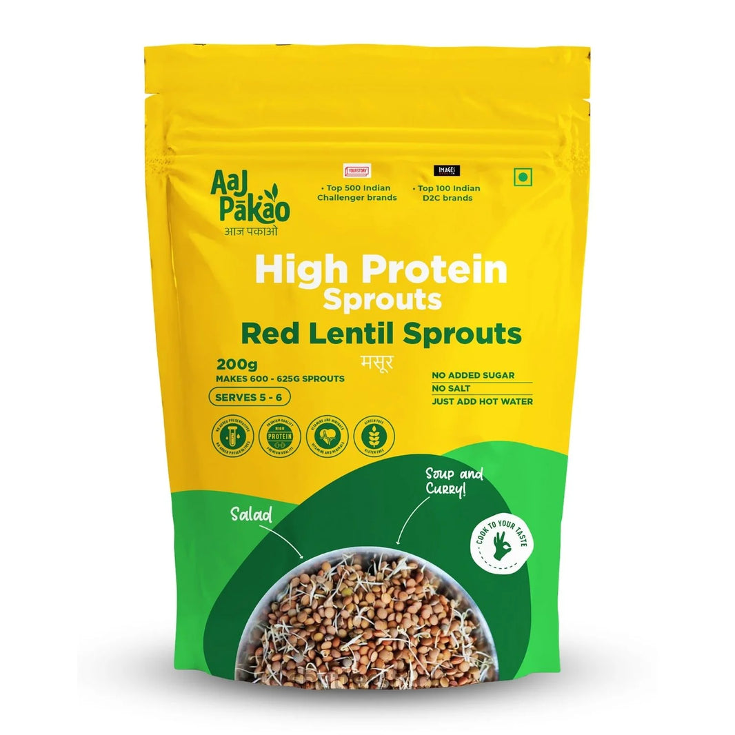 Aaj Pakao | Dehydrated Red Lentil Sprouts, 200g - EarthBased