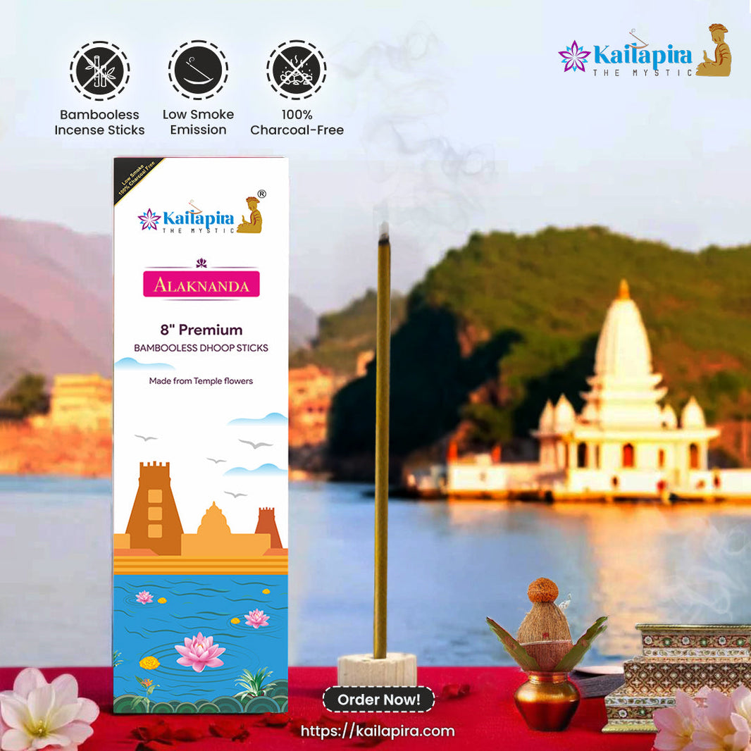 Alaknanda 8″ Premium Dhoop Batti, Incense Sticks (Pack of 20 Sticks) | Pack of 2