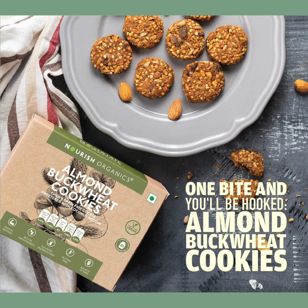 Nourish Organics Almond Buckwheat Cookies (Pack Of 5x2) - Gluten Free - EarthBased