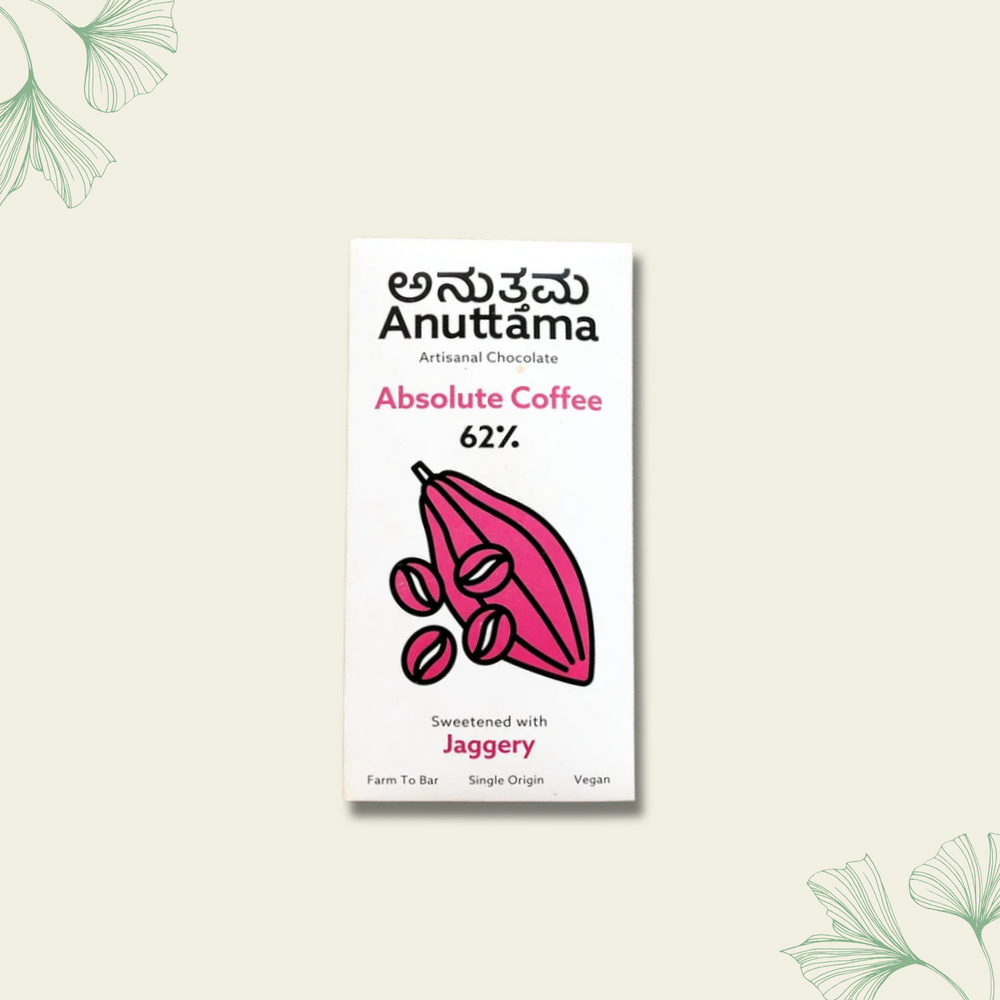 Absolute Coffee | 62% Cocoa | Sweetened with Jaggery | by Anuttama - EarthBased