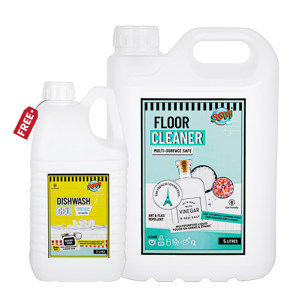 SOVI® Floor Cleaner 5 Liter | SOVI® Dishwash Liquid Gel 2 Liter (₹499) FREE - EarthBased # #
