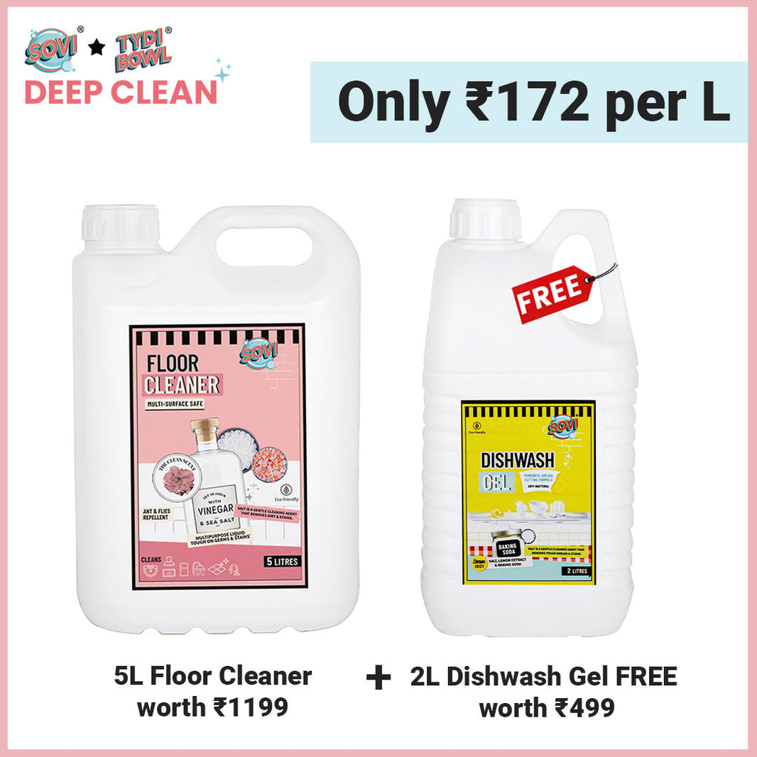 SOVI® Floor Cleaner 5 Liter | SOVI® Dishwash Liquid Gel 2 Liter (₹499) FREE - EarthBased # #