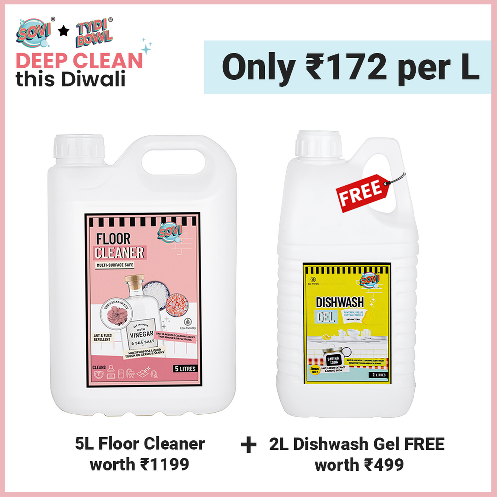 SOVI® Floor Cleaner 5 Liter | SOVI® Dishwash Liquid Gel 2 Liter (₹499) FREE - EarthBased # #