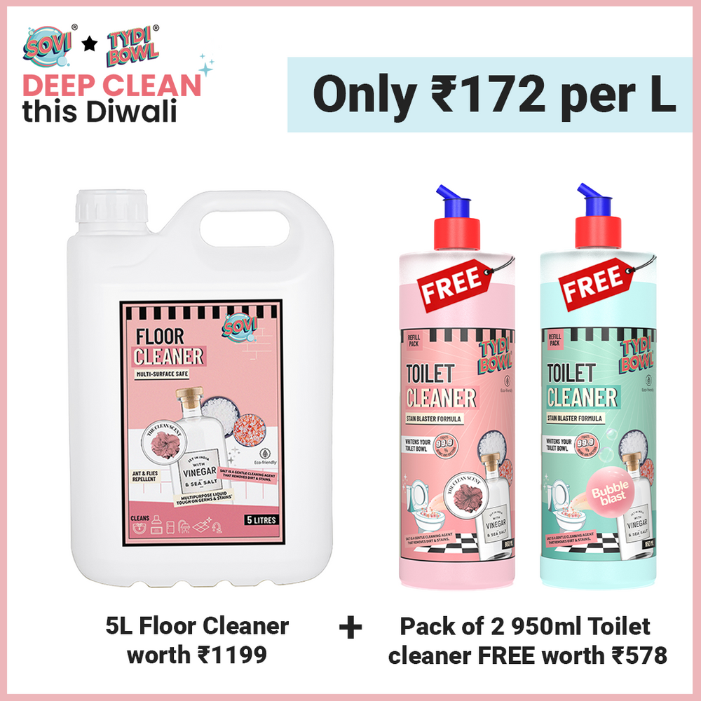 SOVI® Floor Cleaner 5 Liter | TYDIBOWL® Toilet Cleaner (2 x 950 ml) worth ₹578 totally FREE - EarthBased # #