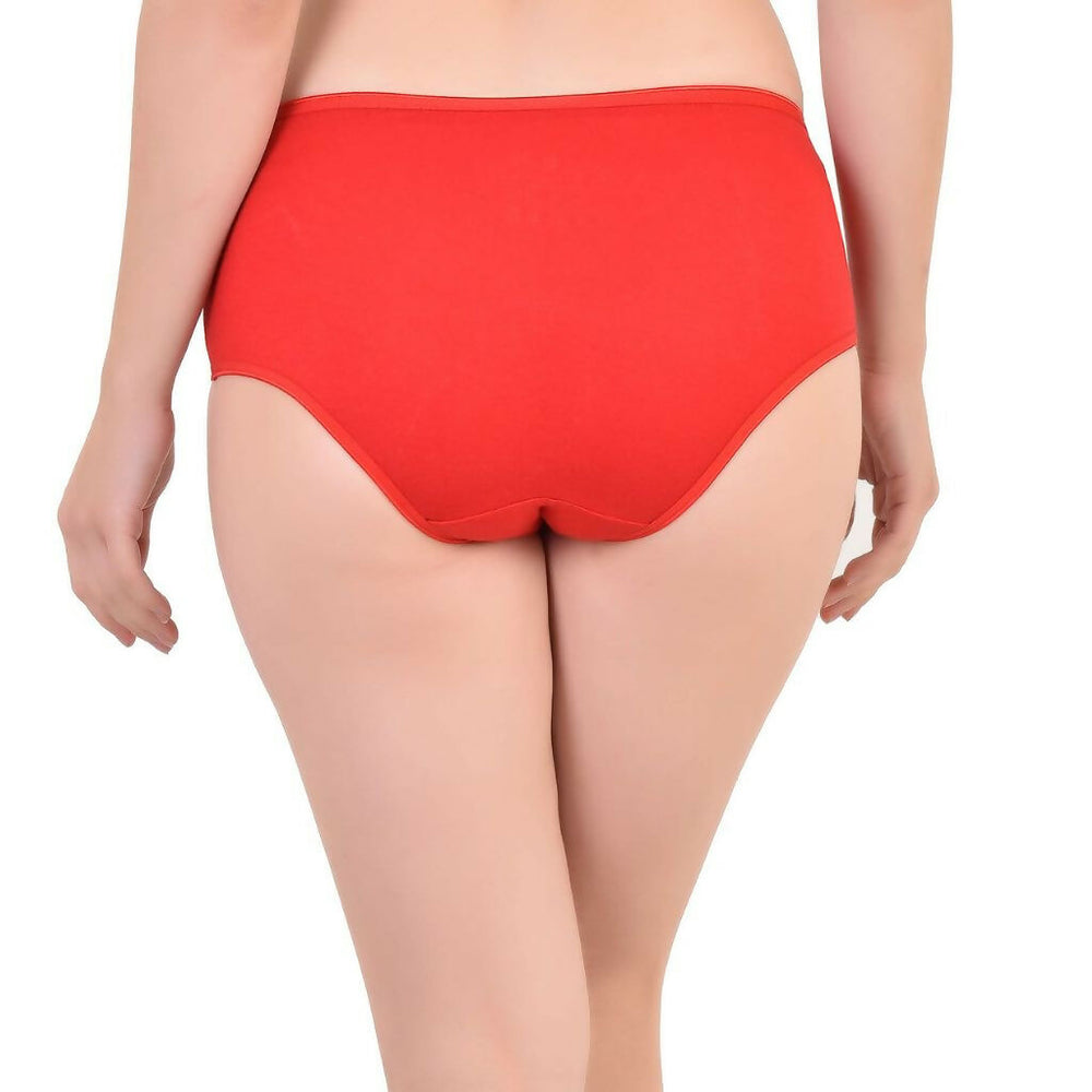 Bamboo Fabric Women's Mid Rise Panty | Red and Black | Pack of 2 - EarthBased