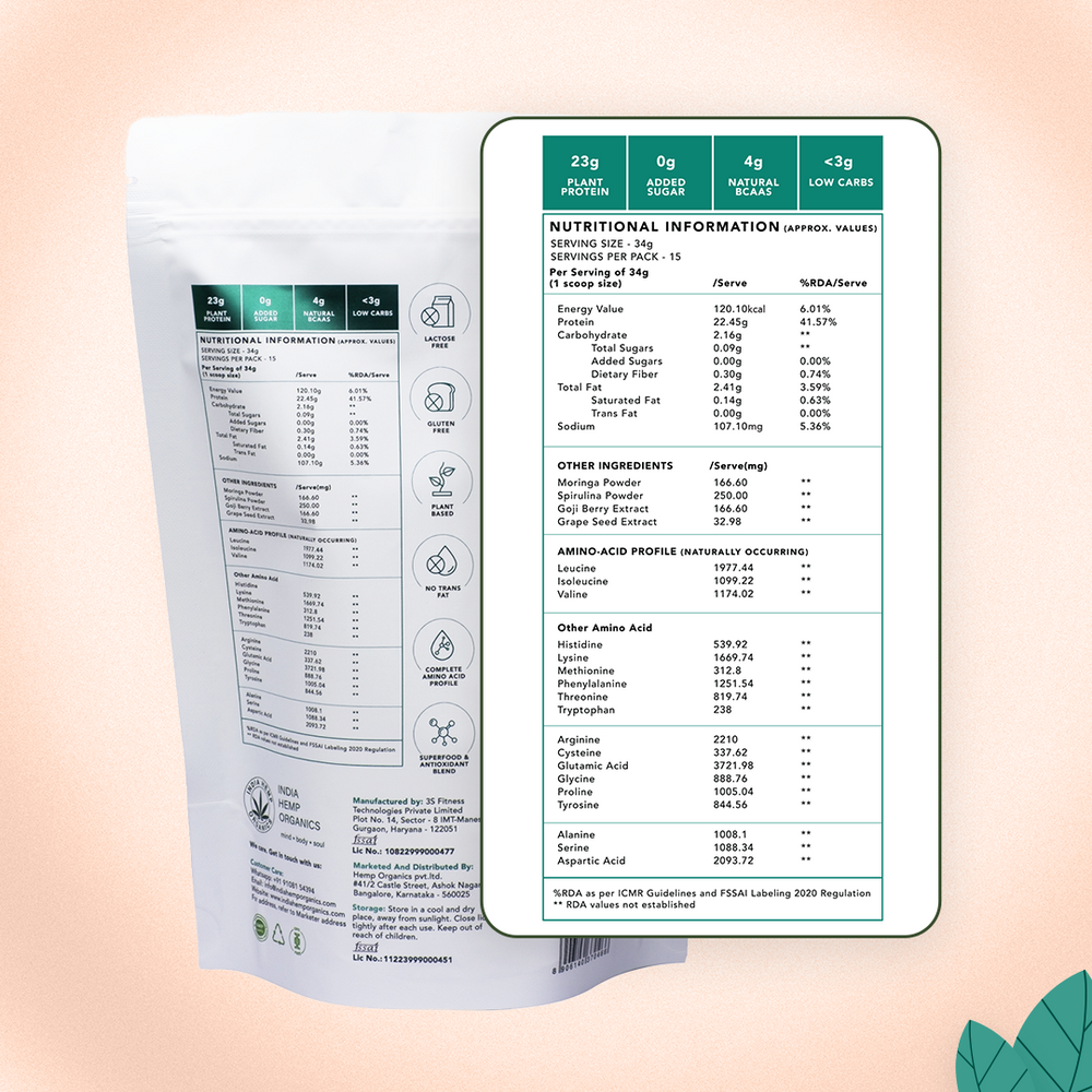 Hemp Protein - French Vanilla Caramel | 500G (15 SERVINGS) - EarthBased