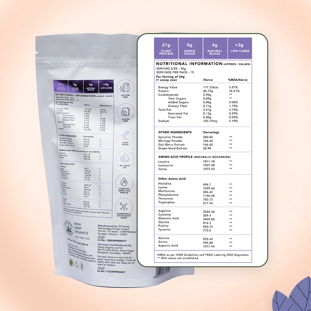 Hemp Protein - Chocolate Hazelnut | 500G (15 SERVINGS) - EarthBased