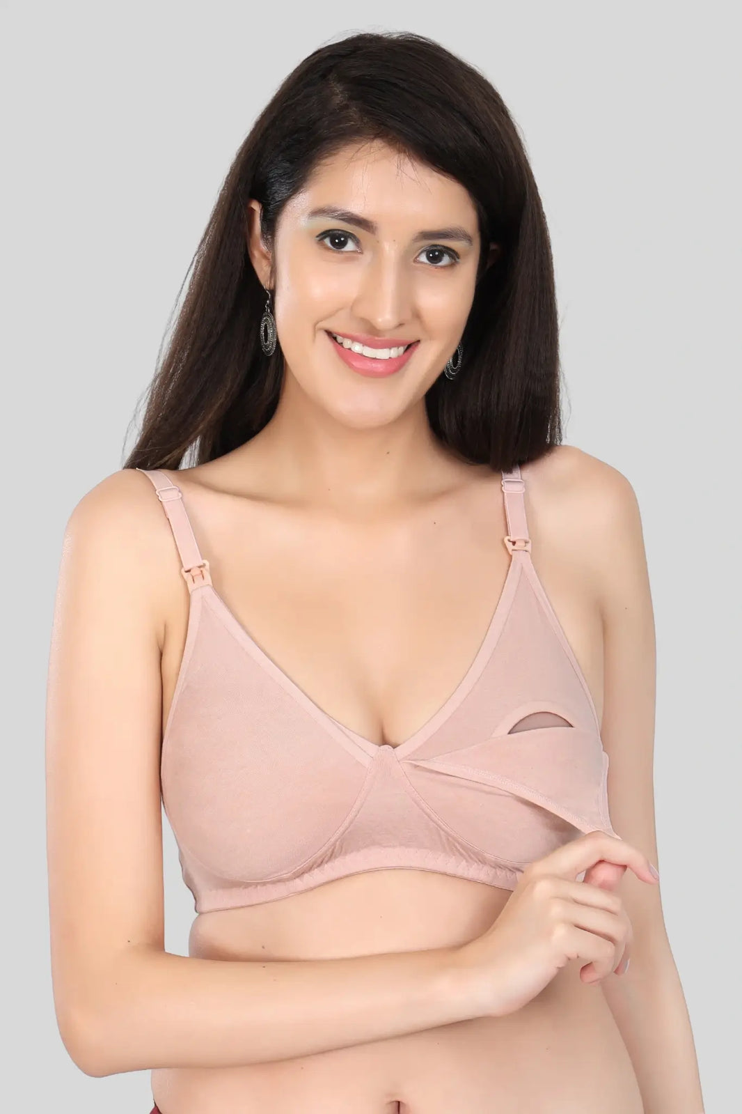 Bamboo Fabric Nursing Bra Maternity Bra For Breast feeding Women | Peach - EarthBased
