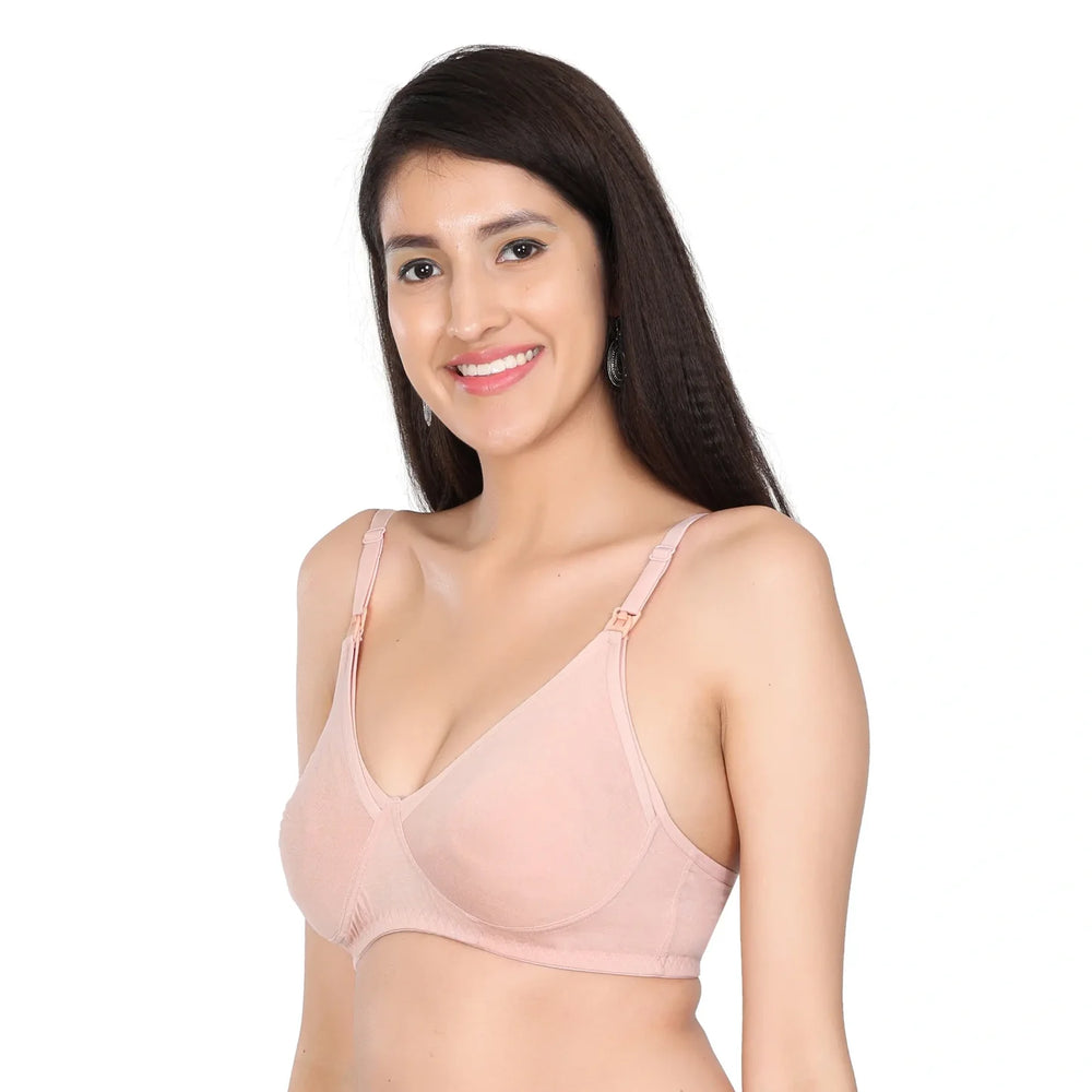 Bamboo Fabric Nursing Bra Maternity Bra For Breast feeding Women | Peach - EarthBased