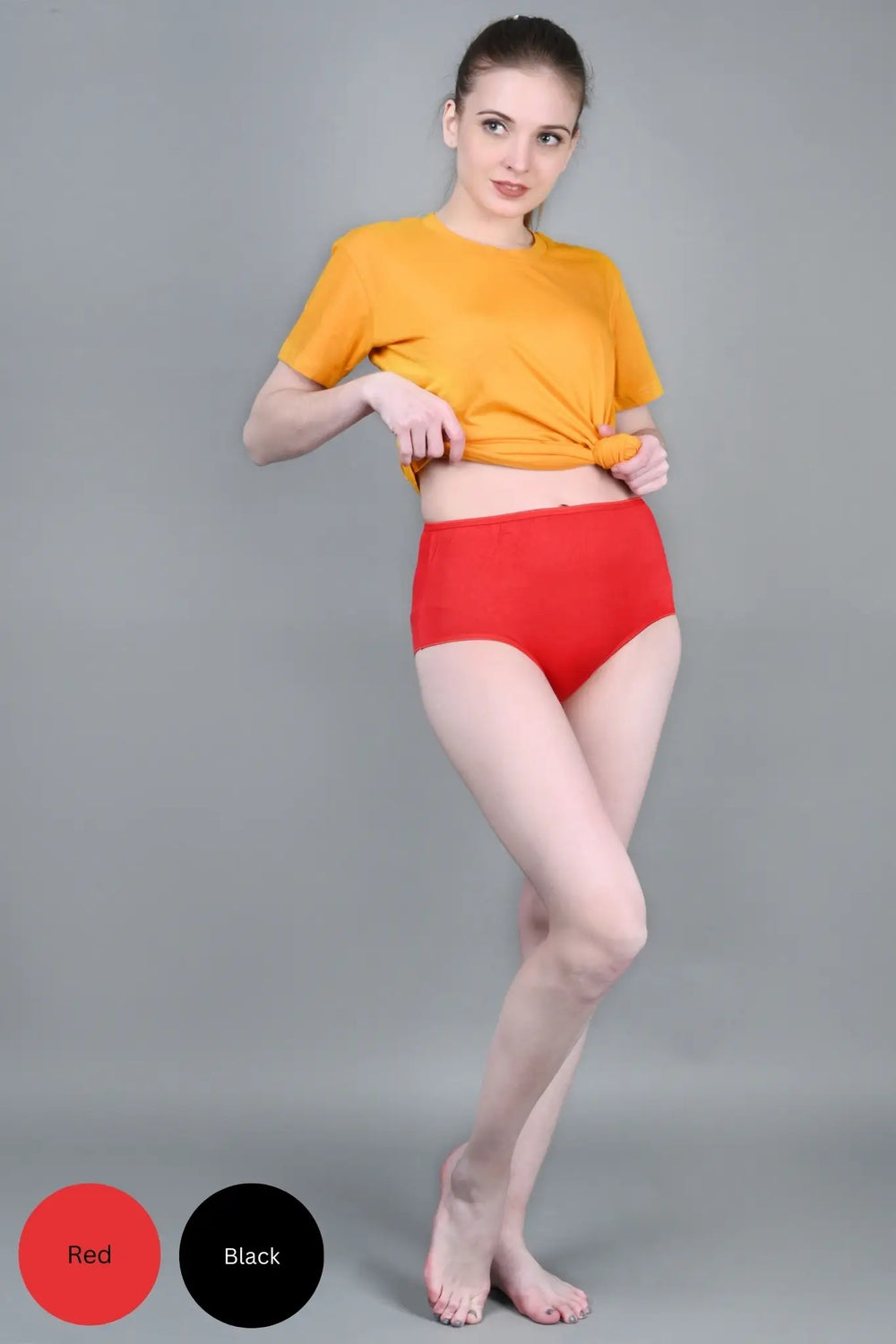 Bamboo Fabric Women's Hipster Panty | Red and Black | Pack of 2 - EarthBased