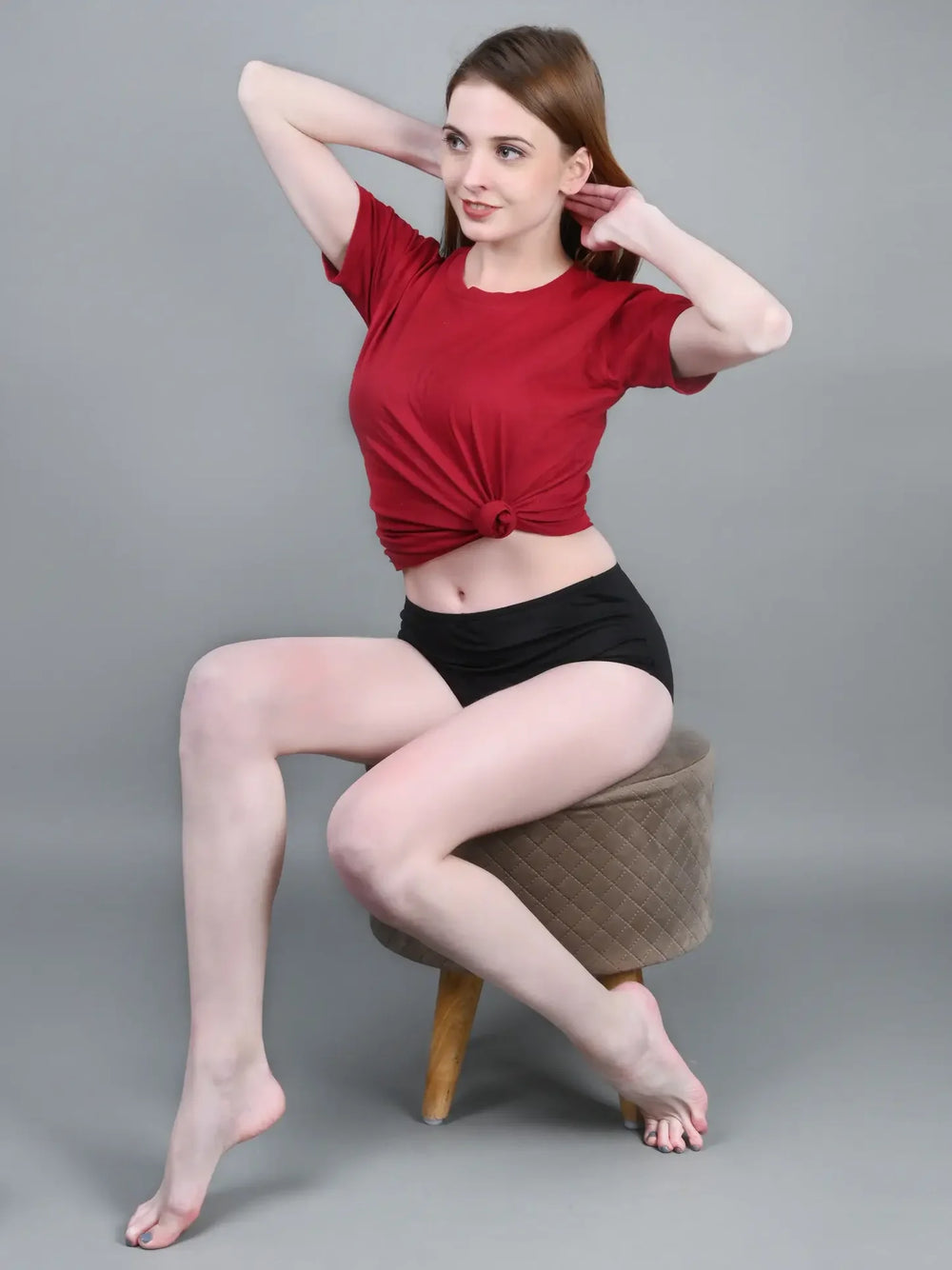 Bamboo Fabric Women's Hipster Panty | Red and Black | Pack of 2 - EarthBased