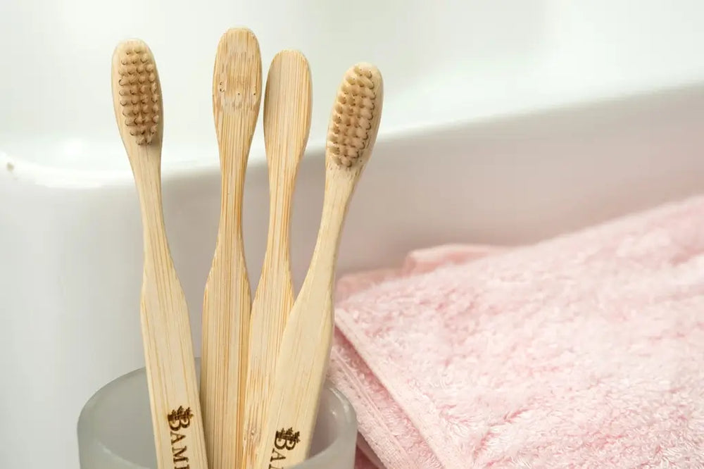 Bamboo Toothbrush With Plant Based Bristles Pack of 4 - EarthBased