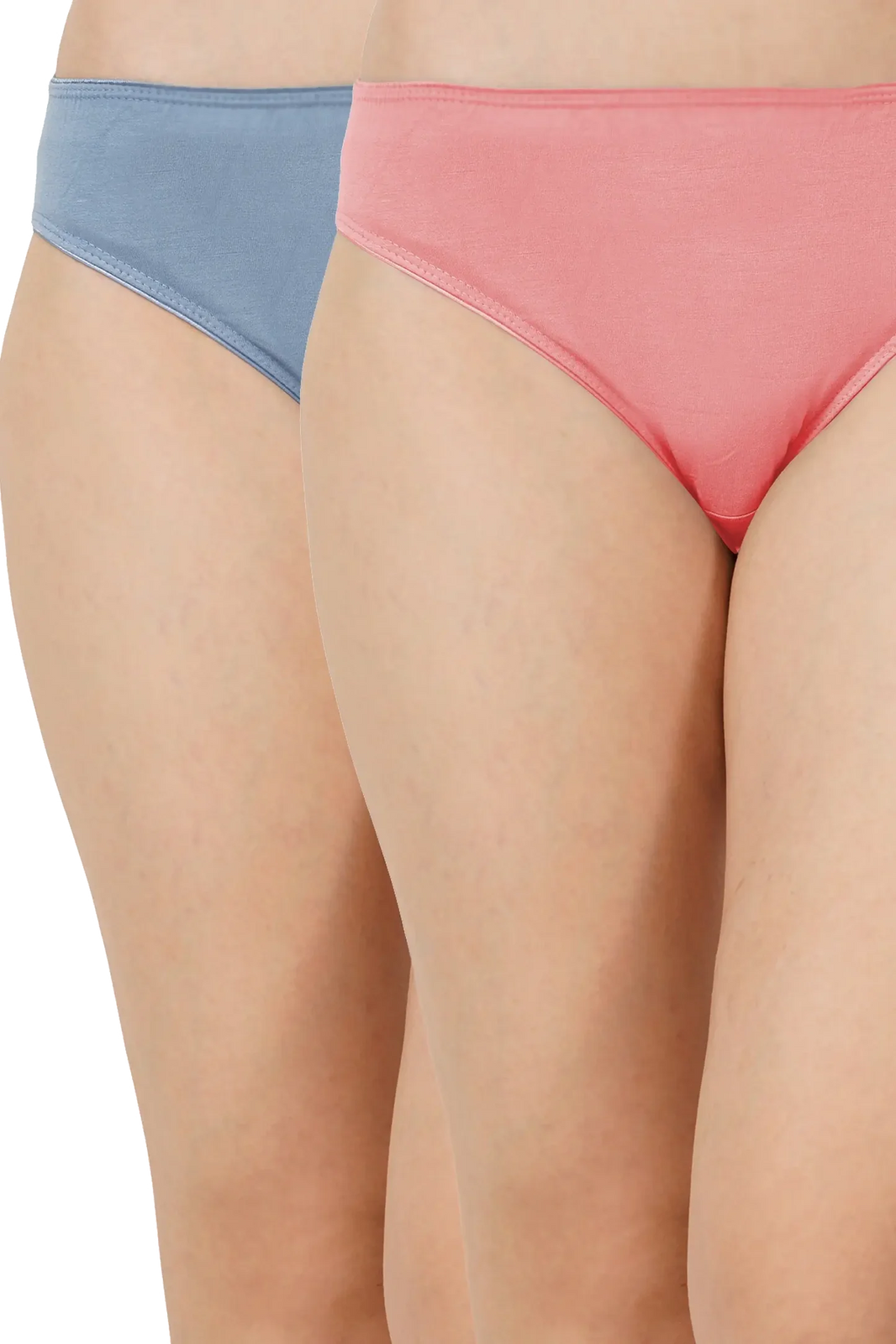 Bamboo Fabric Low Waist Underwear | Peach and Blue | Pack of 2 - EarthBased