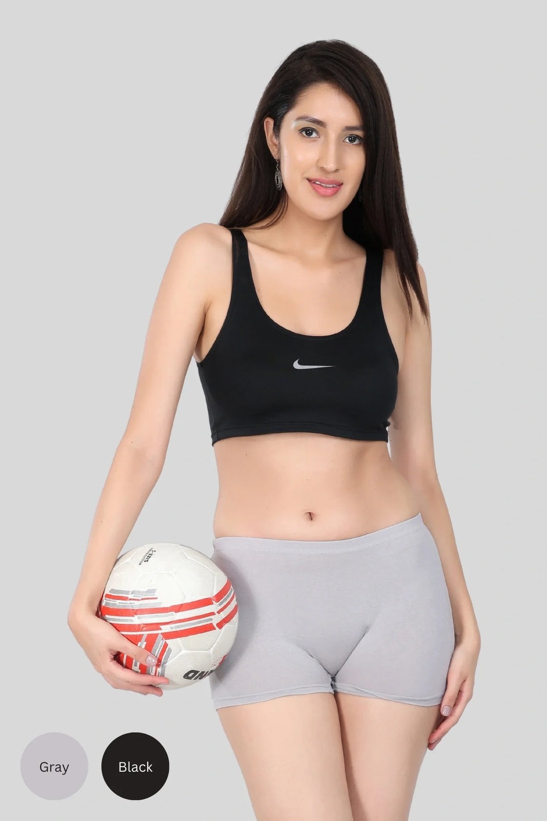 Bamboo Fabric Mid Rise Shorts | Black and Gray | Pack of 2 - EarthBased